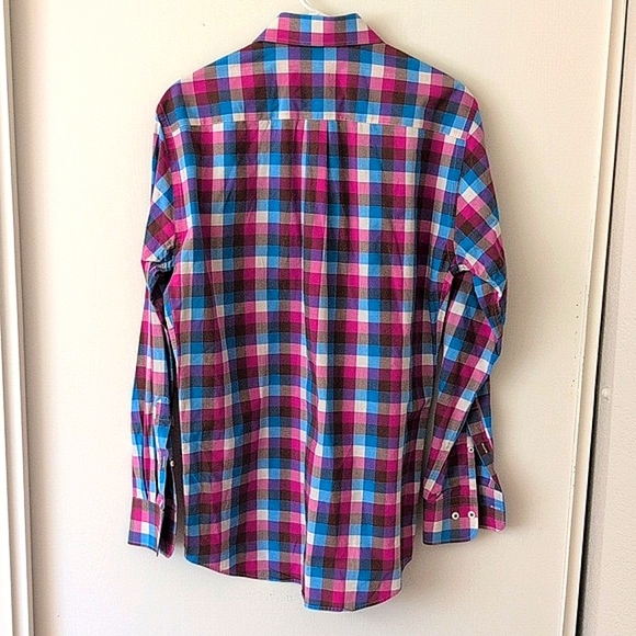 Peter Millar Mens Med Long Sleeve Button Down Shirt Plaid Preppy Office Casual - Picture 6 of 8